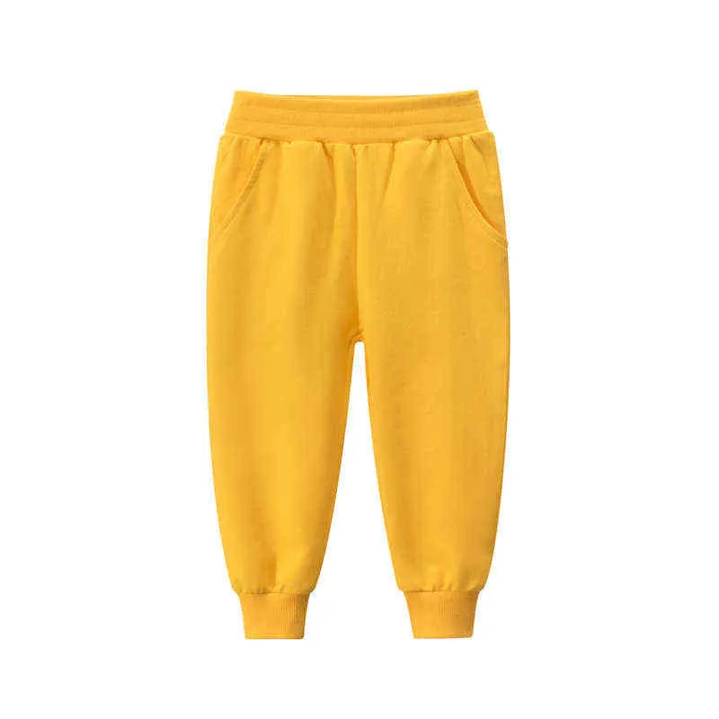 1 2 3 4 5 6 7 8 9 anos meninos calças esportivas longas crianças meninas 100% algodão calças sólidas primavera outono casual sweatpants 211103