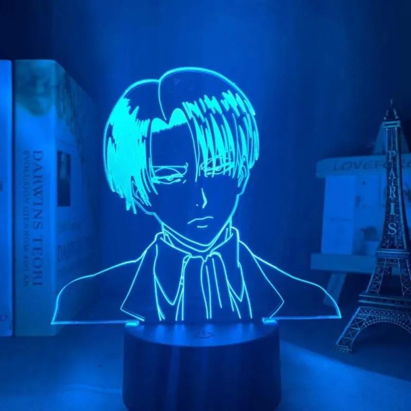 Nocne światła USB Eren Erwin Smith Atak na Titan Anime Lampa Tabil Light As Child Home Sypialnia Dekoracja Nightli321s