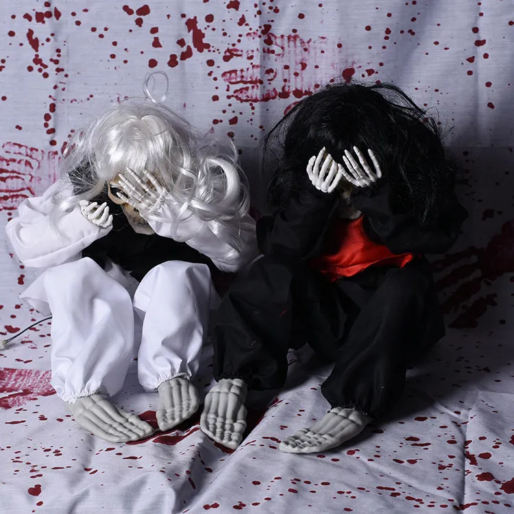 ハロウィーンの恐ろしい装飾の小道具揺れ泣くゴーストマッドハウスホワイトゴーストひどい子供パーティー怖いおもちゃT200703