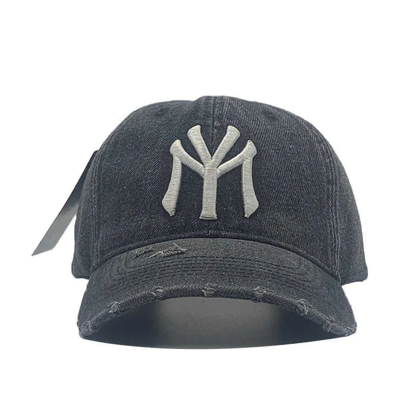 Yeni Marka Denim Beyzbol Şapkası Erkek Kadın Nakış Mektup Kot Snapback Baba Şapka Casquette Yaz Spor ABD Hip Hop Şapka Gorras Q0911
