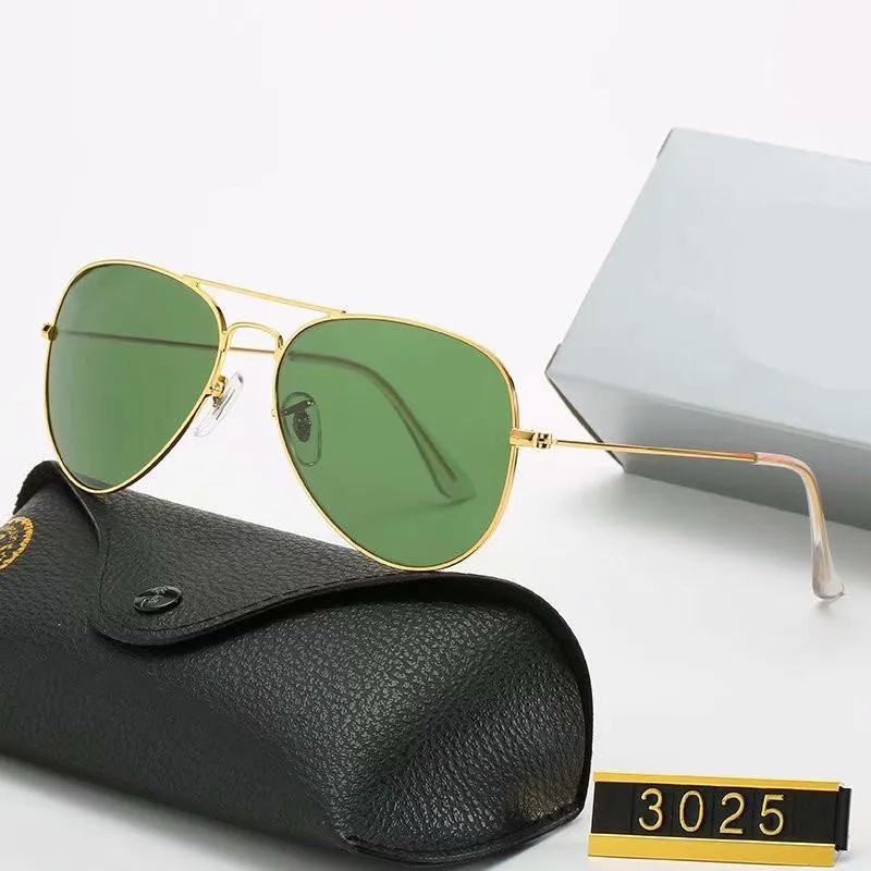 Fashion Classic Design Sunglasses Sunglasses Brand Vintage Pilot Sun Glasses polarized UV400 Men Mulheres 58mm Lentes de vidro2412