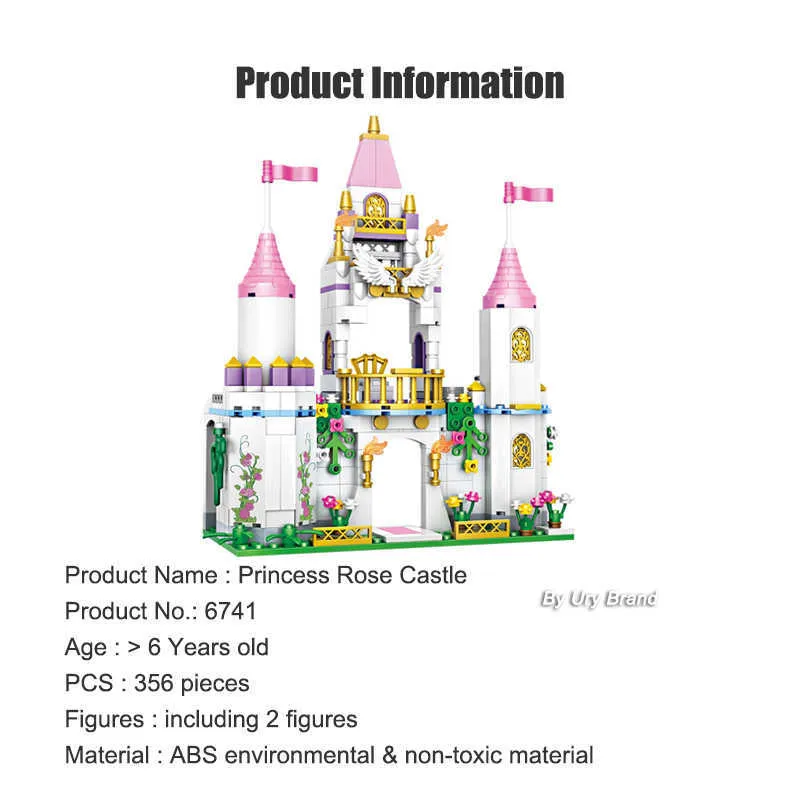 Girls Building Block Toy Friends Princess Castle Series House With 2 Dolls Educational Assembly DIY Play House Gifts For Kids Q0624