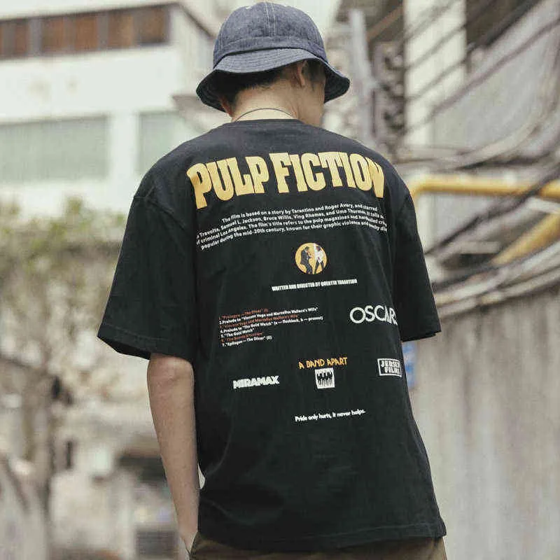 Ny Quentin Tarantino T-shirt Män Kvinnor Skriv ut 100% bomull Japan Harajuku Hip Hop T Shirts Streetwear Tee Top Tshirt Man Shirt G1217