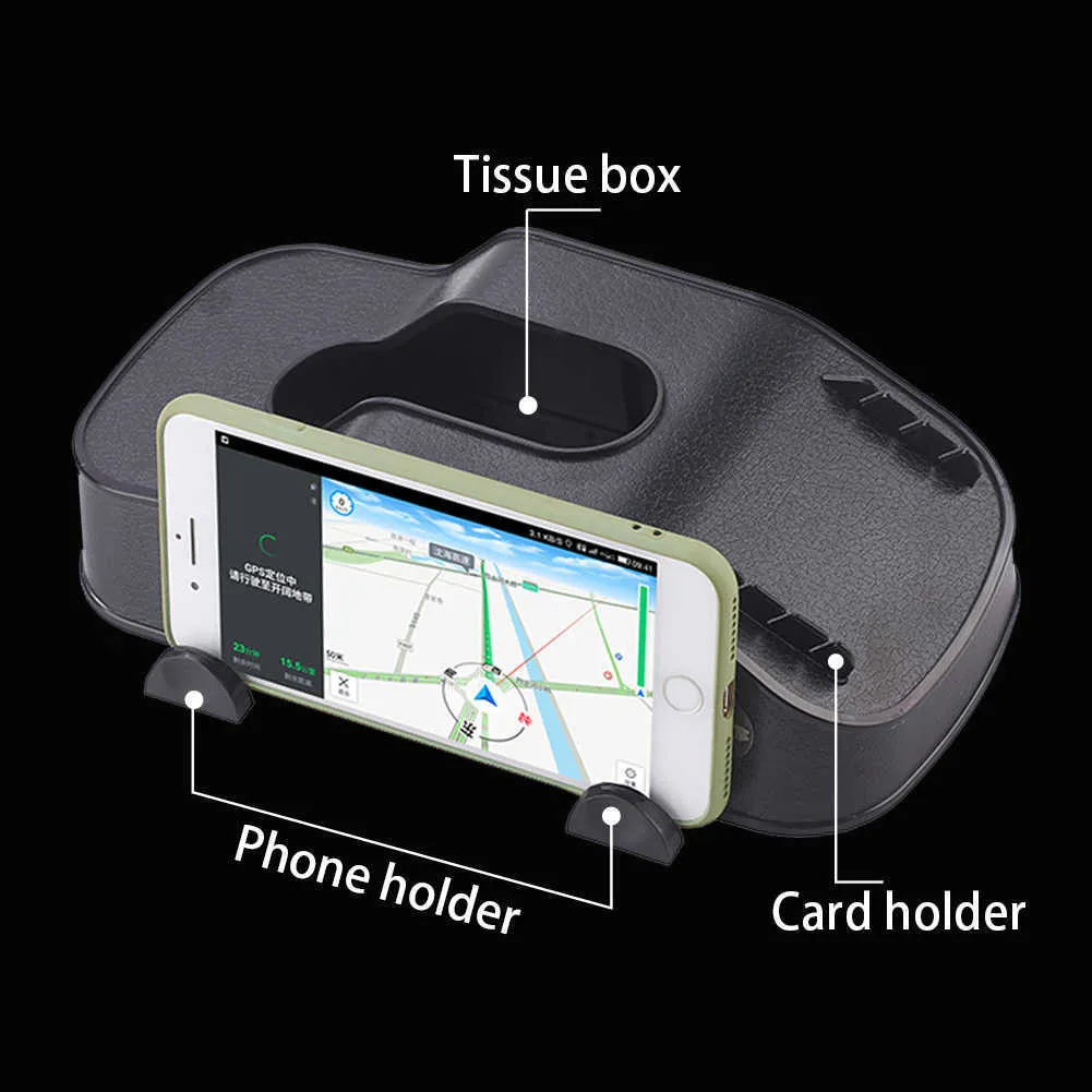 ABS Car deska rozdzielcza Tissue Box Telefon Uchwyt Karty Do przechowywania