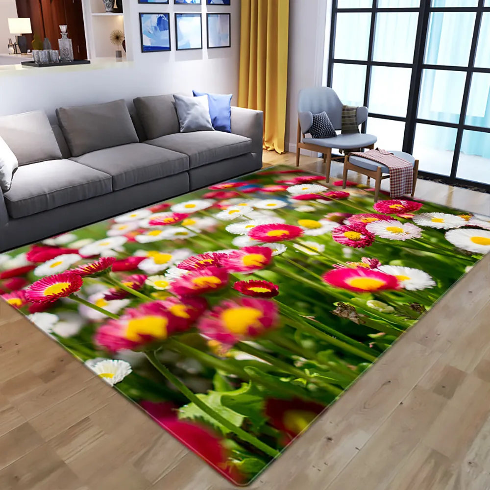 3D bloemen afdrukken tapijt kind tapijt kinderkamer speelhoek tapijten hal vloermat home decor grote tapijten voor woonkamer slaapkamer 210317