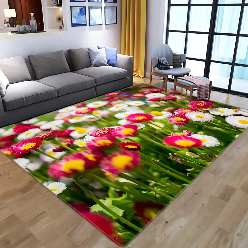 3d kwiaty Drukowanie Dywan Dywan Dziecko Dywaniki Pokój Dywaniki Dywaniki Korytarz Podłogi Mata Home Decor Duży Dywany Do Salonu Sypialnia 210317