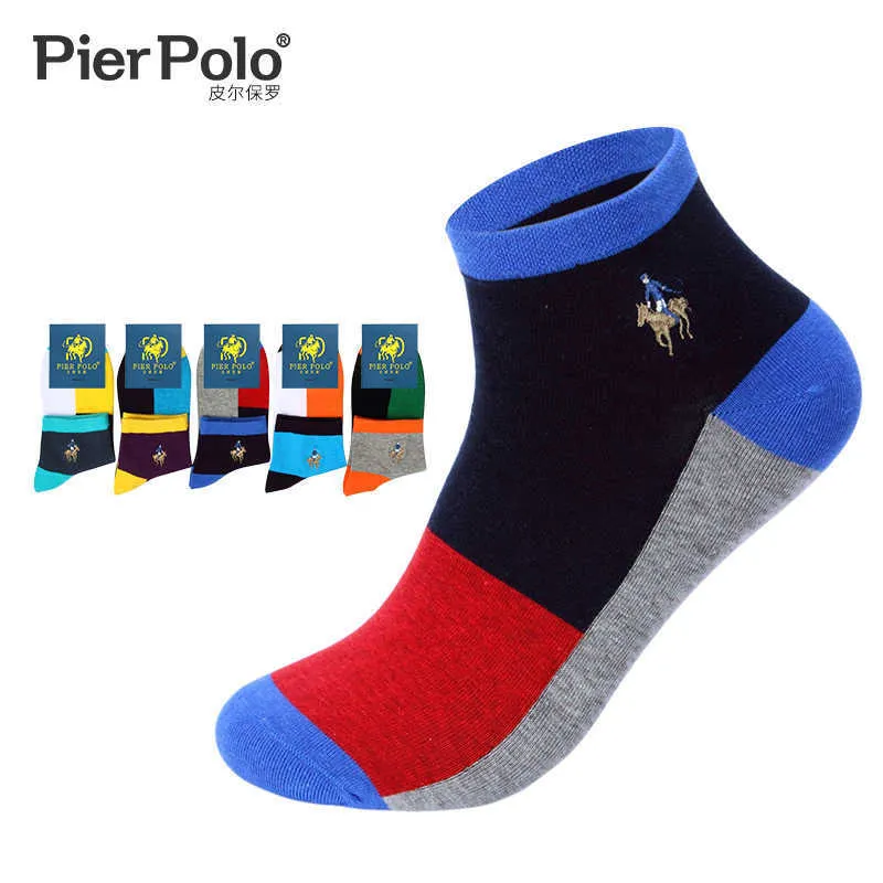 Novo Pier Pier Polo Summer Socks Brand Cotton Casual Tornozelo Bordado respirável Men Lot H091155306383639450