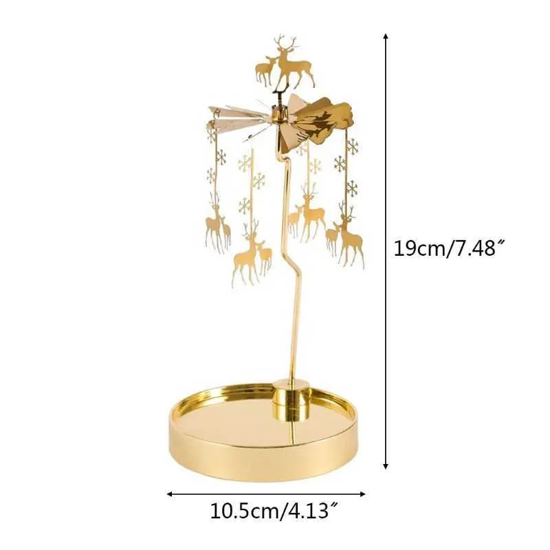 눈송이 사슴 요정 회전 촛대 Tealight 캔들 홀더 트레이 로맨틱 210722
