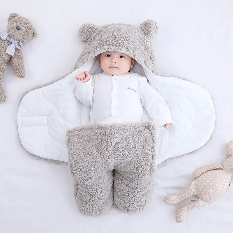 Мягкие родины Baby Wrap Одеял Спящий мешок Конверт для Sleepsack 100% хлопок Утолщение кокона в течение 0-9 месяцев 220216