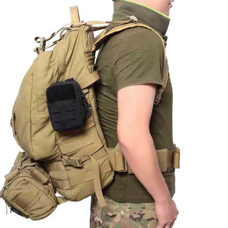 Molle påse jaktöverlevnad första hjälpen väska kompakt taktisk midja väska bärbar camping vandringsmedicin hållare lyser bälte väskor y1227