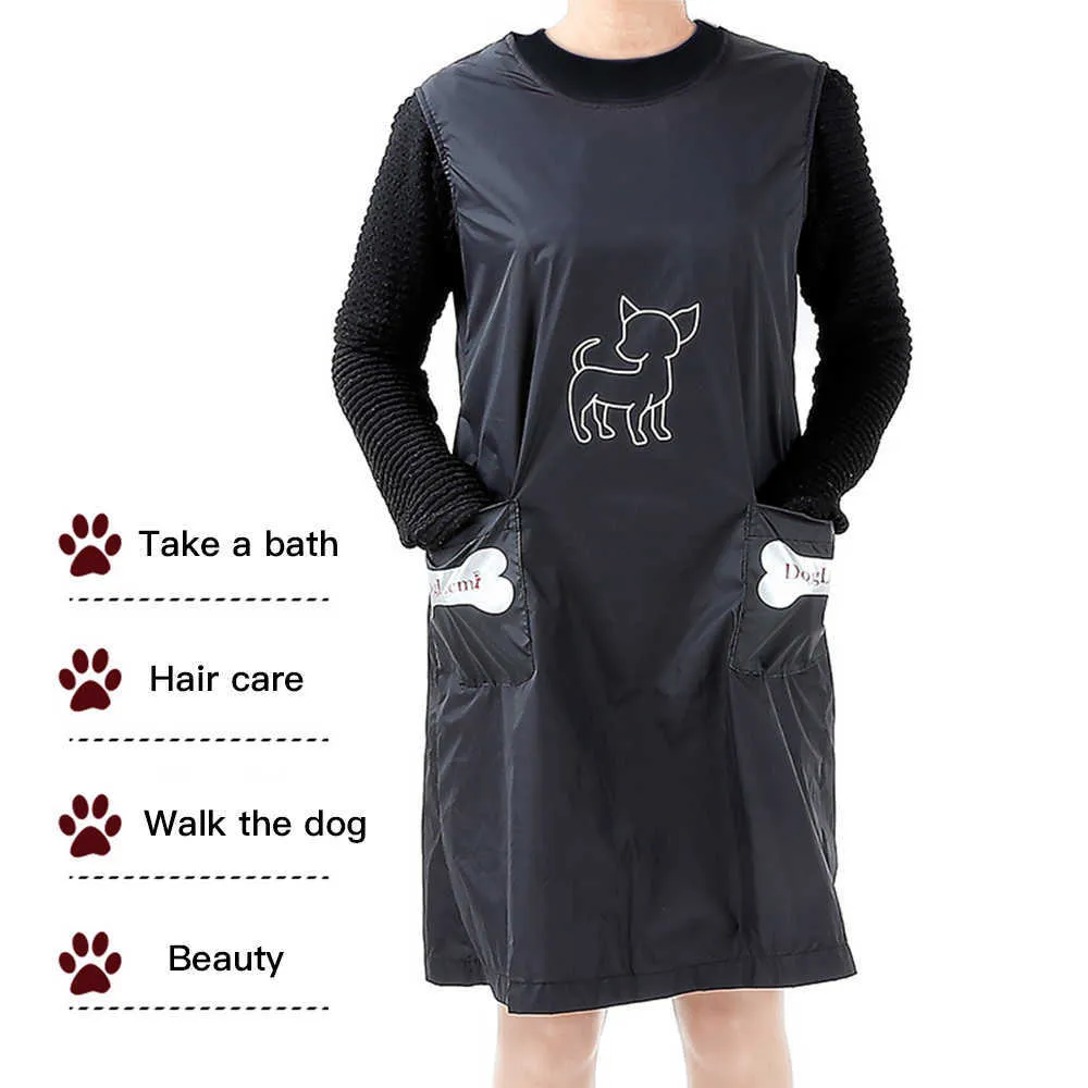 Huisdier winkel kleding schoonheidsspecialiste algemene anti-stick haarverzorging schort waterdichte kat hond badpak schoonheid robe jurk 210629