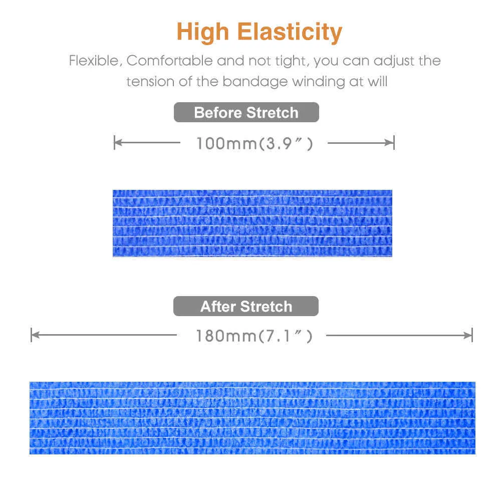 20 pezzi 1 pollice x 5 iarde bendaggio avvolgente avvolgente avvolgente traspirante bendaggio autoadesivo avvolgere rotoli bendaggio coesivo atletico Q0913
