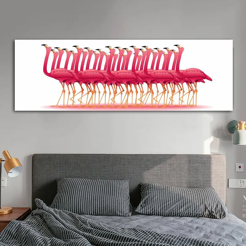 Pôsteres de flamingo para decoração de casa, plantas tropicais, pintura em tela, arte de parede, imagens para sala de estar, cabeceira, impressões de animais, pinturas 4185593