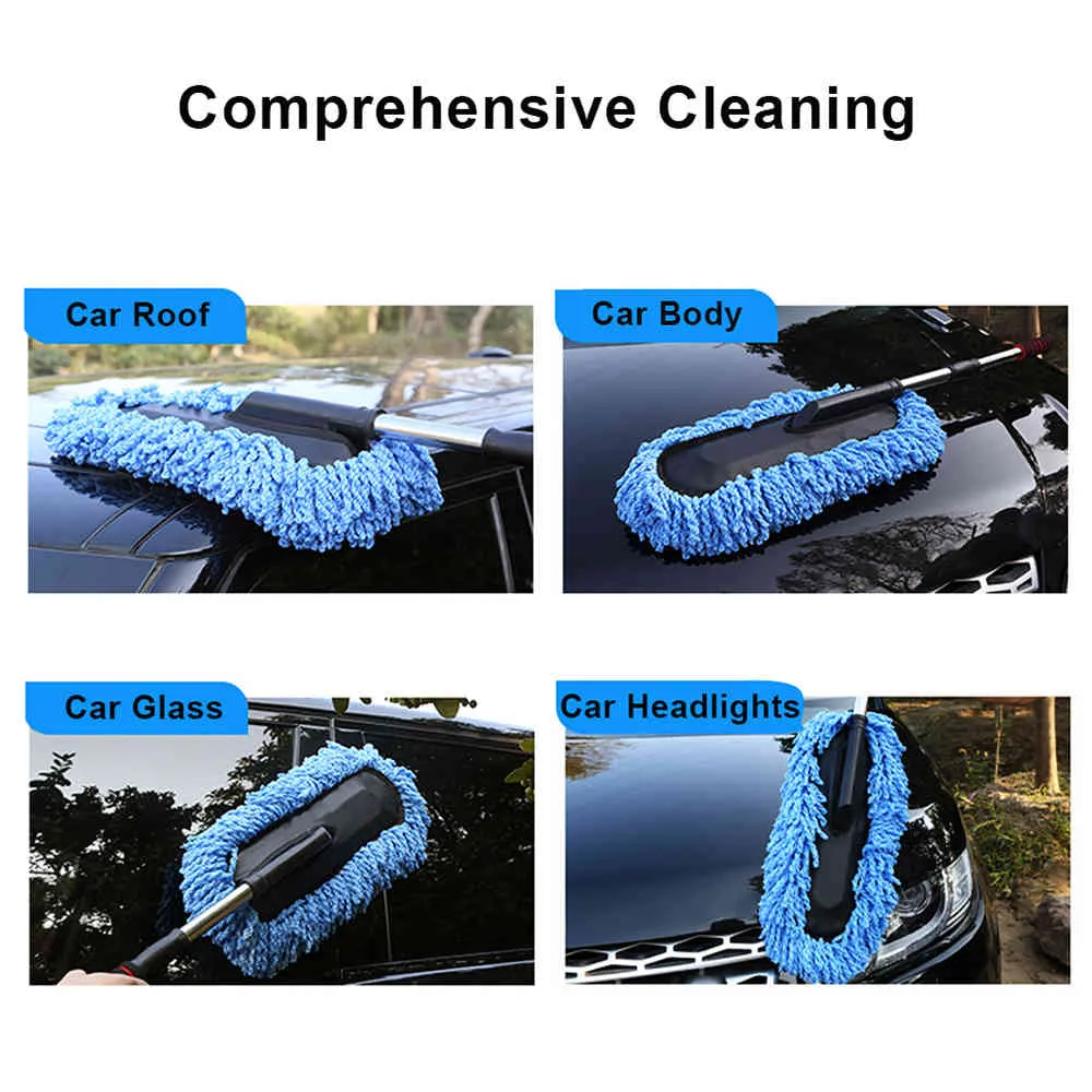 Upgrade Retractable Wax Tow Microfiber Dust Cleaning Brush room dual purpose dust broom Car cleaning supplies