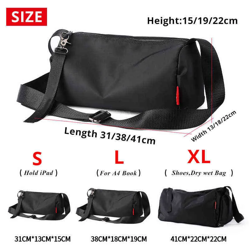 Mannen Gym Tassen voor Fitness Training Outdoor Reizen Sport Tas Multifunctionele Dry Nat Separation Tassen Short Trip Messenger Bag S / L / XL Y1227