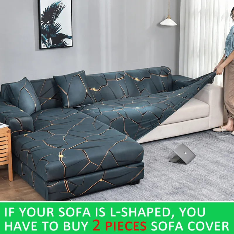 Elastyczna sofa Pokrywa SlipCover 1/2/3/4 Seater do salonu L-w kształcie rogu Krzesło Krzesło Fotel Protector 220224