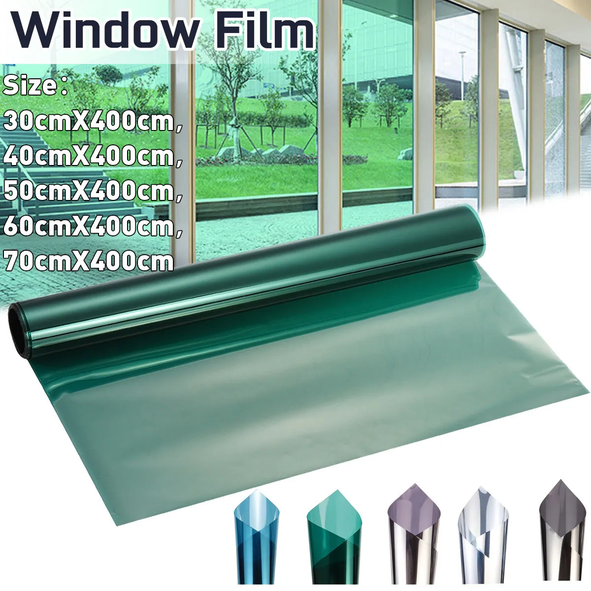 30/40/50/60 / 70x400cm One Way Mirror Isolation Solar Tint Window Film Stickers UV Reflecterende Privacy Decoratie Films voor Glas 210317