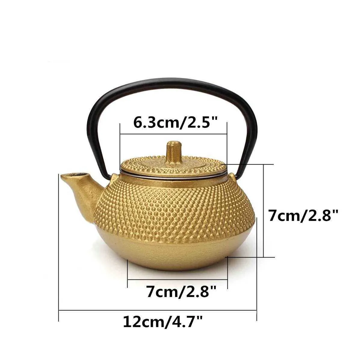 Gusseisen-Teekanne, japanischer Stil, Wasserkocher mit Sieb, Blumen-Puer-Kaffeekanne, 300 ml, 210813