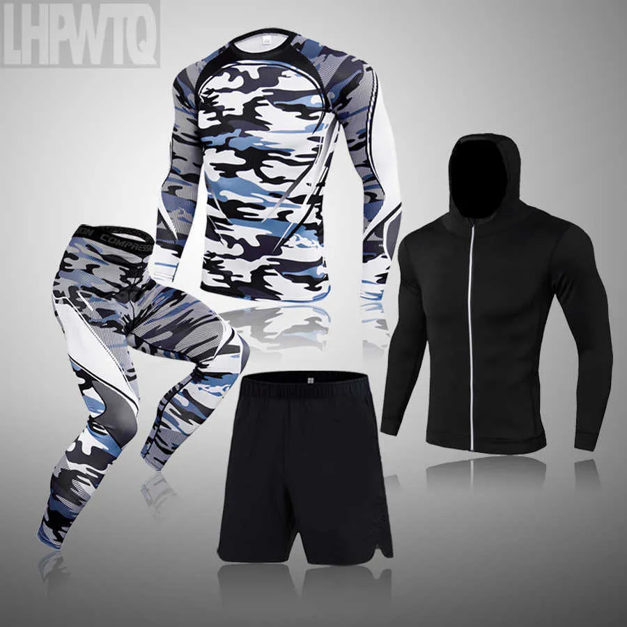 Top Ropa de hombre Ropa interior térmica Entrenamiento físico Medias de compresión Camisas para correr Sudadera Hombre Leggings Rashgard masculino 211110