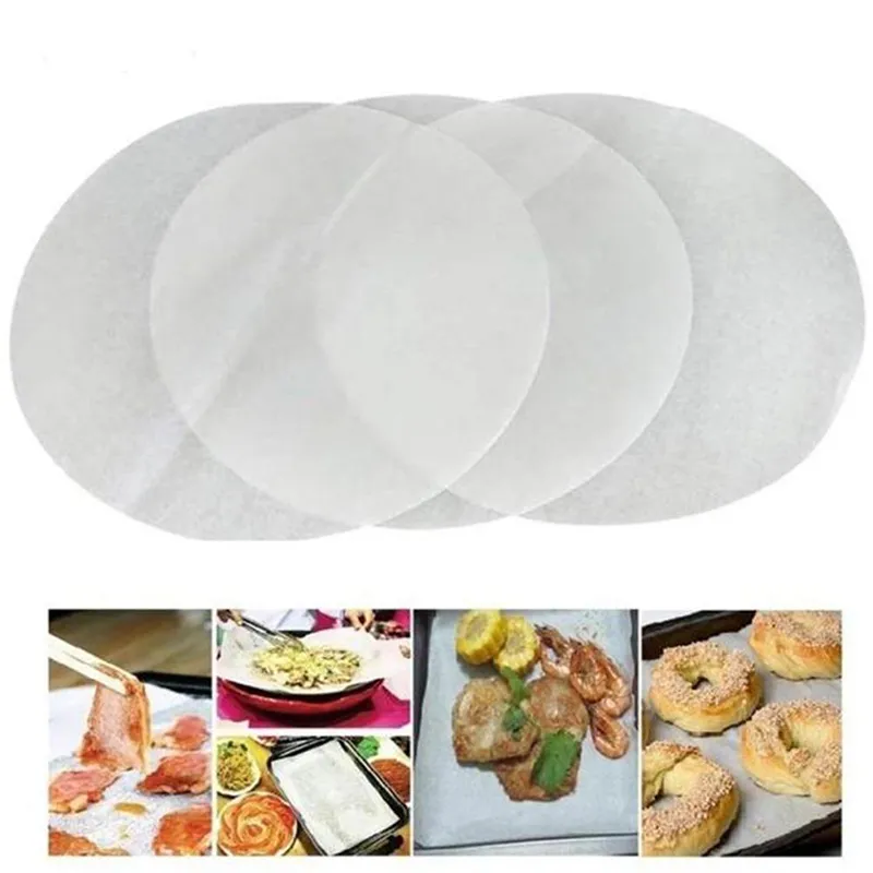 Rundes Backpapier Kreis Pergamentpapier Liner BBQ Ofen Patty Hamburger Papier Kuchen Antihaft-Backwerkzeug Großhandel 1000 Stück