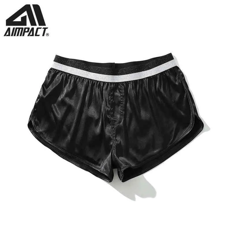 Aimpact Homens Francês Terry Shorts Poliéster Sólido Casual Sleepwear Homewear Sexy Shorts Am2356 H1210