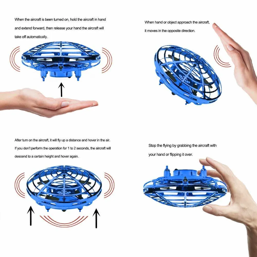 Beste UFO drone kinderen speelgoed vlieg helikopter infraed hand sensing inductie rc vliegtuigen upgrade quadcopter voor kinderen, volwassen cadeau