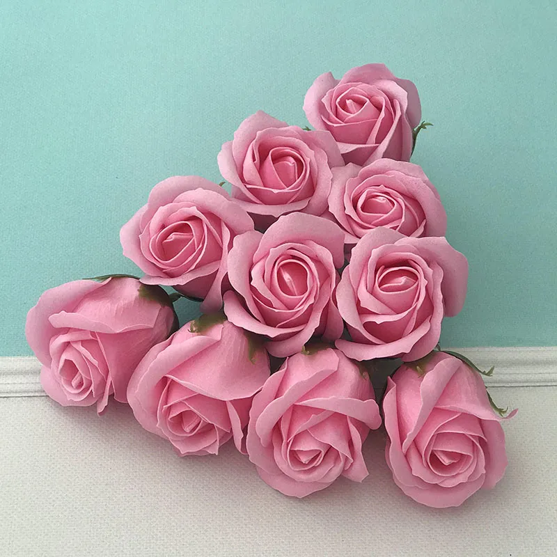 Dropshipping Dia4.5cm Seife Rose Köpfe Schönheit Hochzeit Valentinstag Geschenk Hochzeit Bouquet Hause Dekoration Hand Blumen