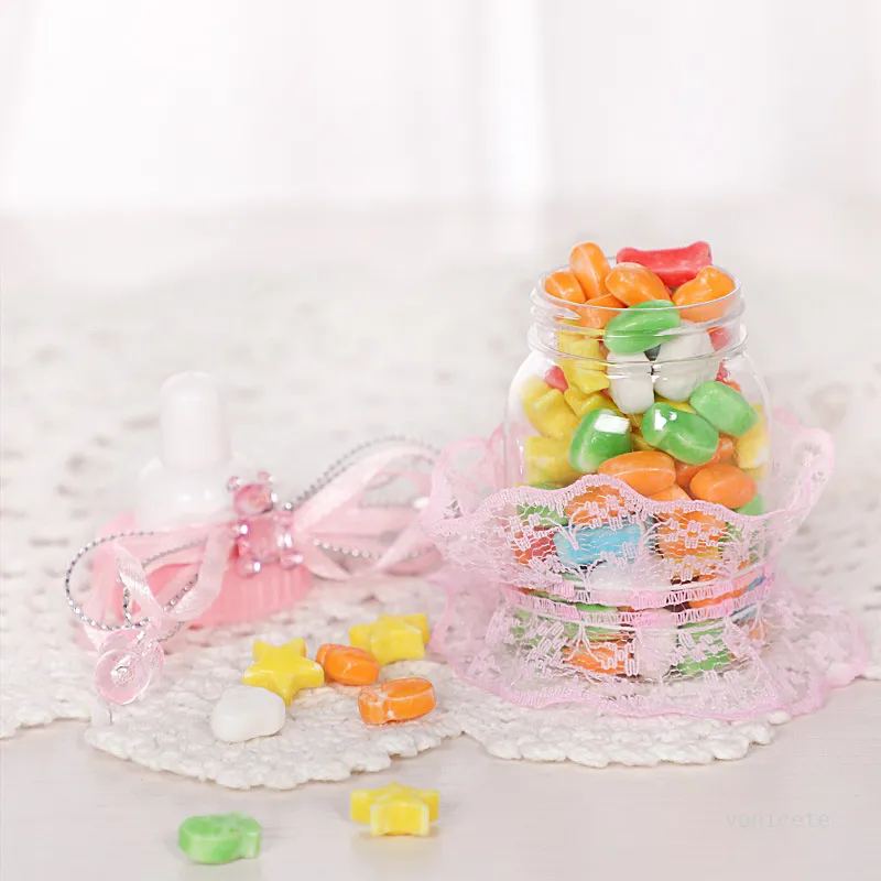 Kreativ matningsflaska form brithday party presentflaskor baby shower transparent plast candys box barn'slovely candy boxs t9i001166