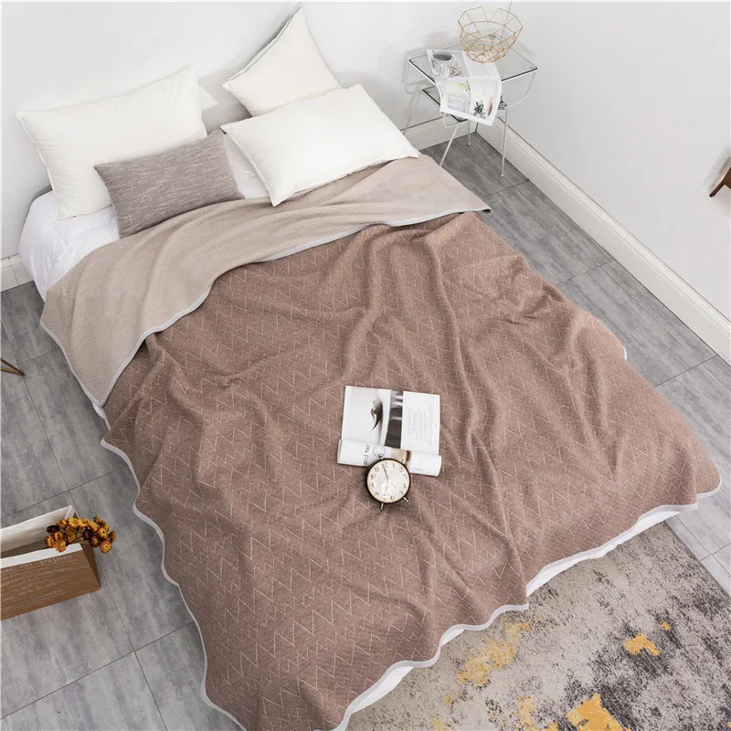 Gebreide katoenen deken zomer quilt trooster ster wave streep herten gooien bed laken bedsprei voor volwassenen kinderen 200 * 230cm 210316