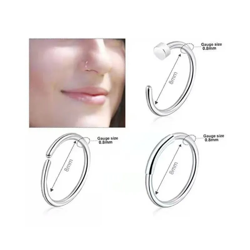 36 stks titanium stalen piercings sieraden ringen hoepels neus studs schroef voor vrouwen mannen geschenken