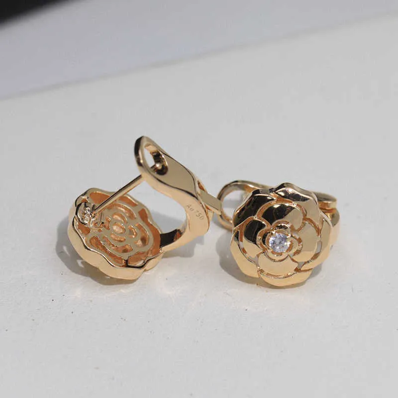 Boucles d'oreilles en argent Sterling 925 pur, fleur de Rose, petite taille, mignonnes, or Rose, marque de luxe, QulQuality2942