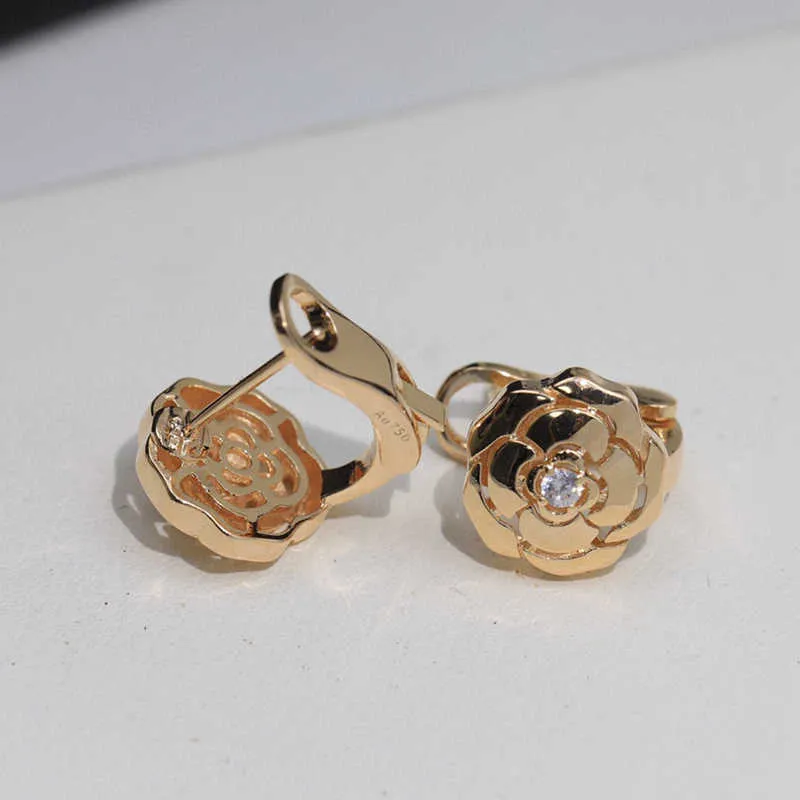 Brand Pure 925 Sterling Silver Earrings Rose Flower Small Mini Size Cute Stud Earrings Pink Gold Luxury Brand QulQuality6145628