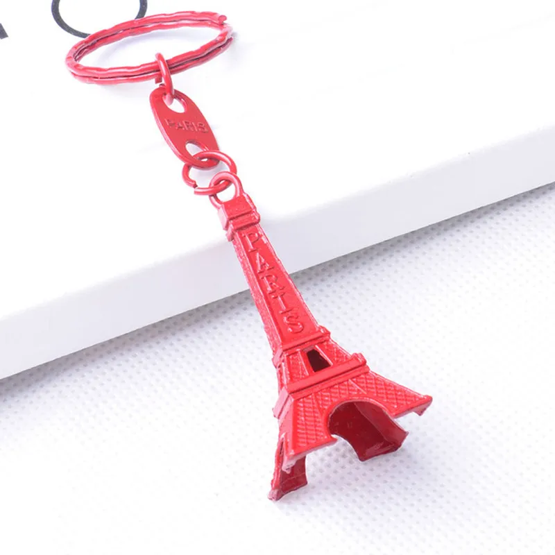 50 teile/los Paris Eiffelturm Schlüsselbund Mini Eiffelturm Candy Farbe Schlüsselring Shop Werbung Förderung Service Ausrüstung Keyfob279o