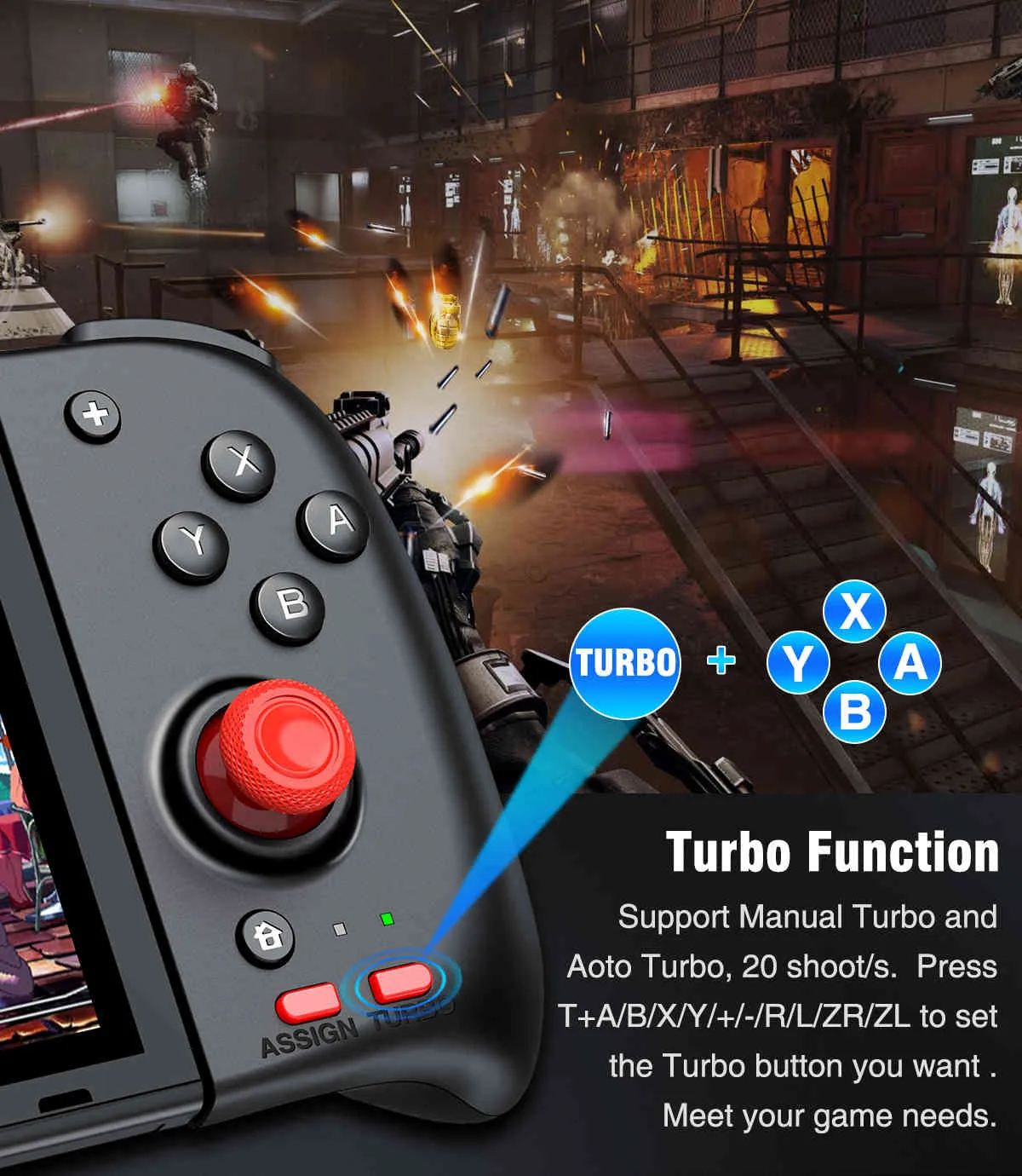 Gamepads Nintendo Switch vänster höger USB-spel Joystick Controller med 6-axlig sensor N-switch spelkonsol