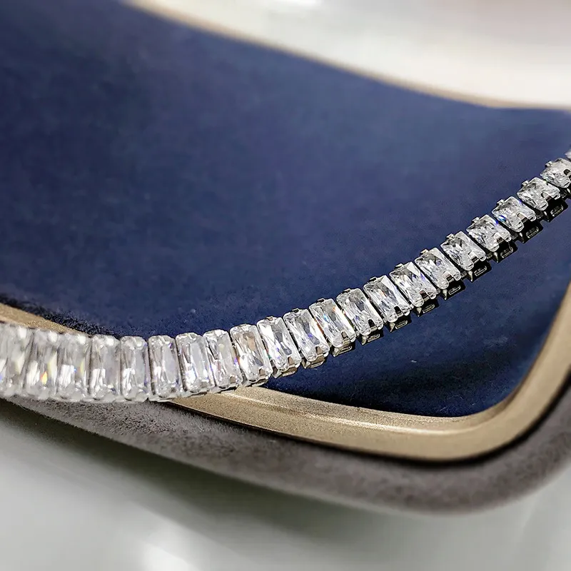 Oevas 100% 925 sterling zilver 3 * 5mm volledige hoge koolstof diamant armband voor vrouwen sprking bruiloft fijne sieraden geheel