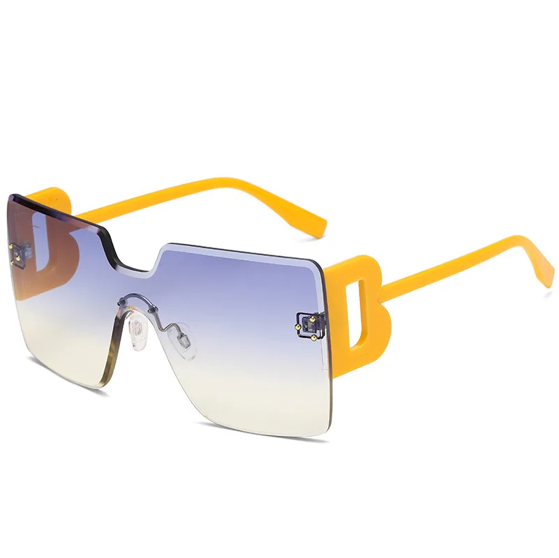 Mode personnalité combinaison lunettes de soleil hommes et femmes tendance européenne et américaine une pièce Infinity océan lentille lunettes de soleil