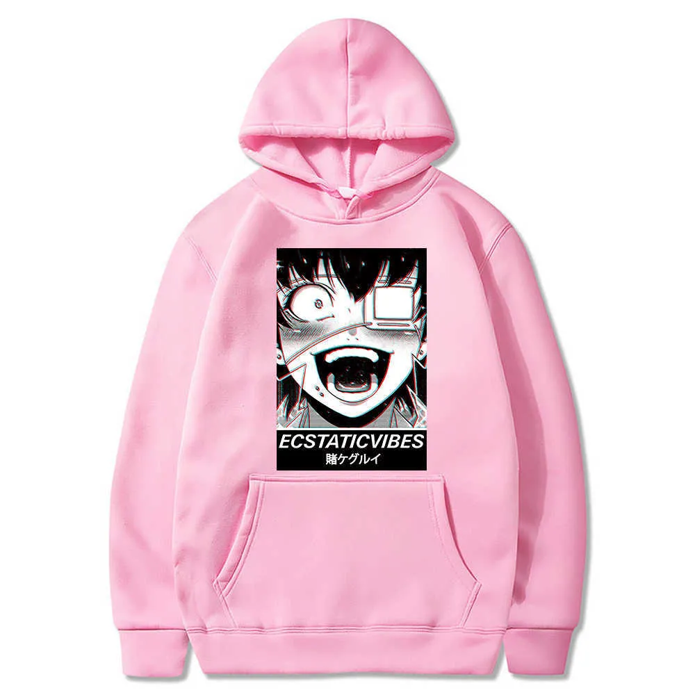 Janpanesa KikaGurui Hoodie Men Midary Ikishima Drukowana Bluza z długim rękawem Ubrania z kapturem Y0727