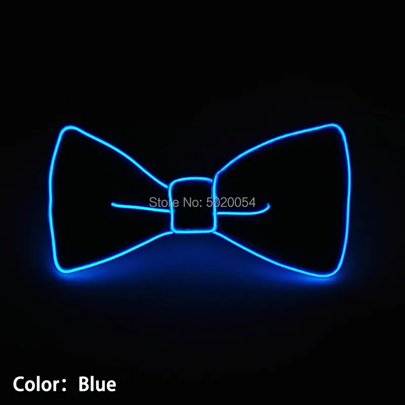 Kostümzubehör Männer Geschenk EL Draht schwarze Krawatten Hochzeit Party Dekor Neon LED leuchtende Fliege Krawatten für Männer Jungen Kinder