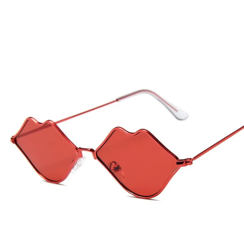 Солнцезащитные очки с красной формой губ для женщин 2021 года, модные сексуальные солнцезащитные очки, оттенки Uv400, женские очки, брендовый дизайнер, сплав зеркального стекла MM58293y