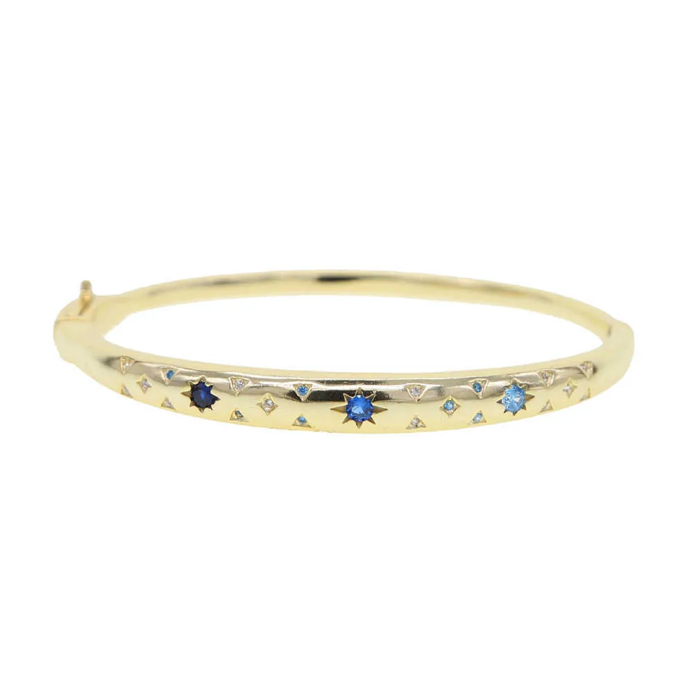 Звездная звезда, дизайн звездообразования, золотой браслет для женщин, модный белый, синий Czs Q0717