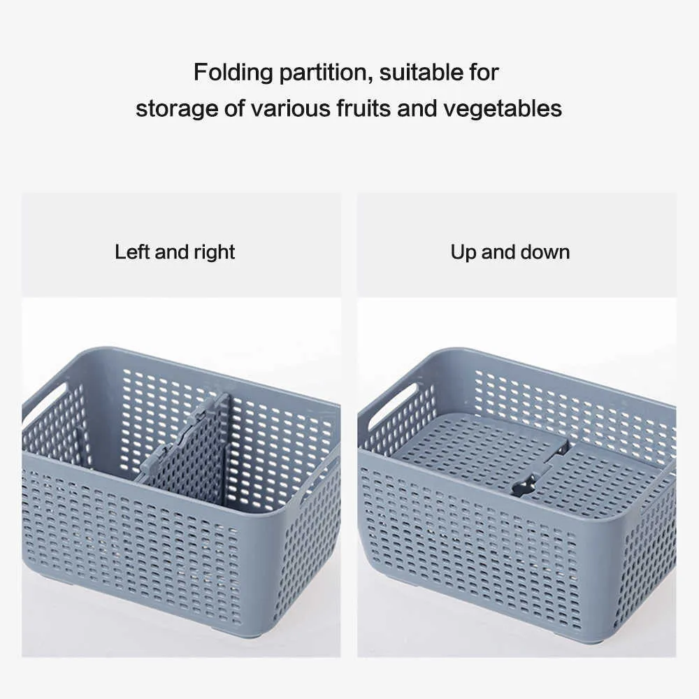 Kitchen Plastic Storage Box FreshKeeping Box Refrigerator Fruit Vegetable Drain Crisper Kitchen Food Container storage box X07033719218