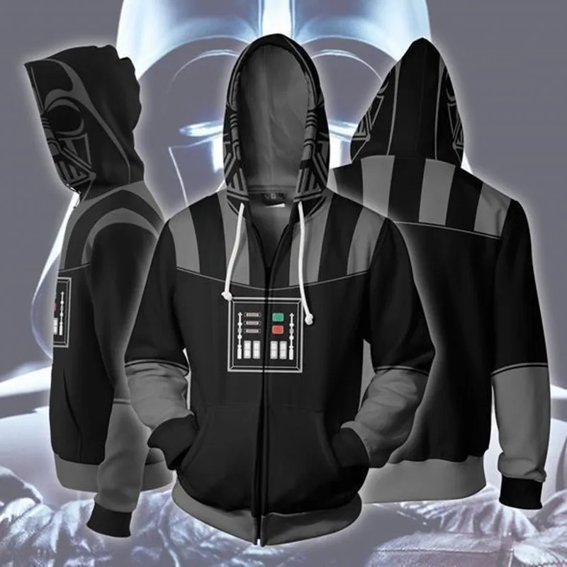 Film à capuche cosplay Darth Vader 3d impression Sweatshirts Mode Hommes femme sweat à capuche Veste 201020