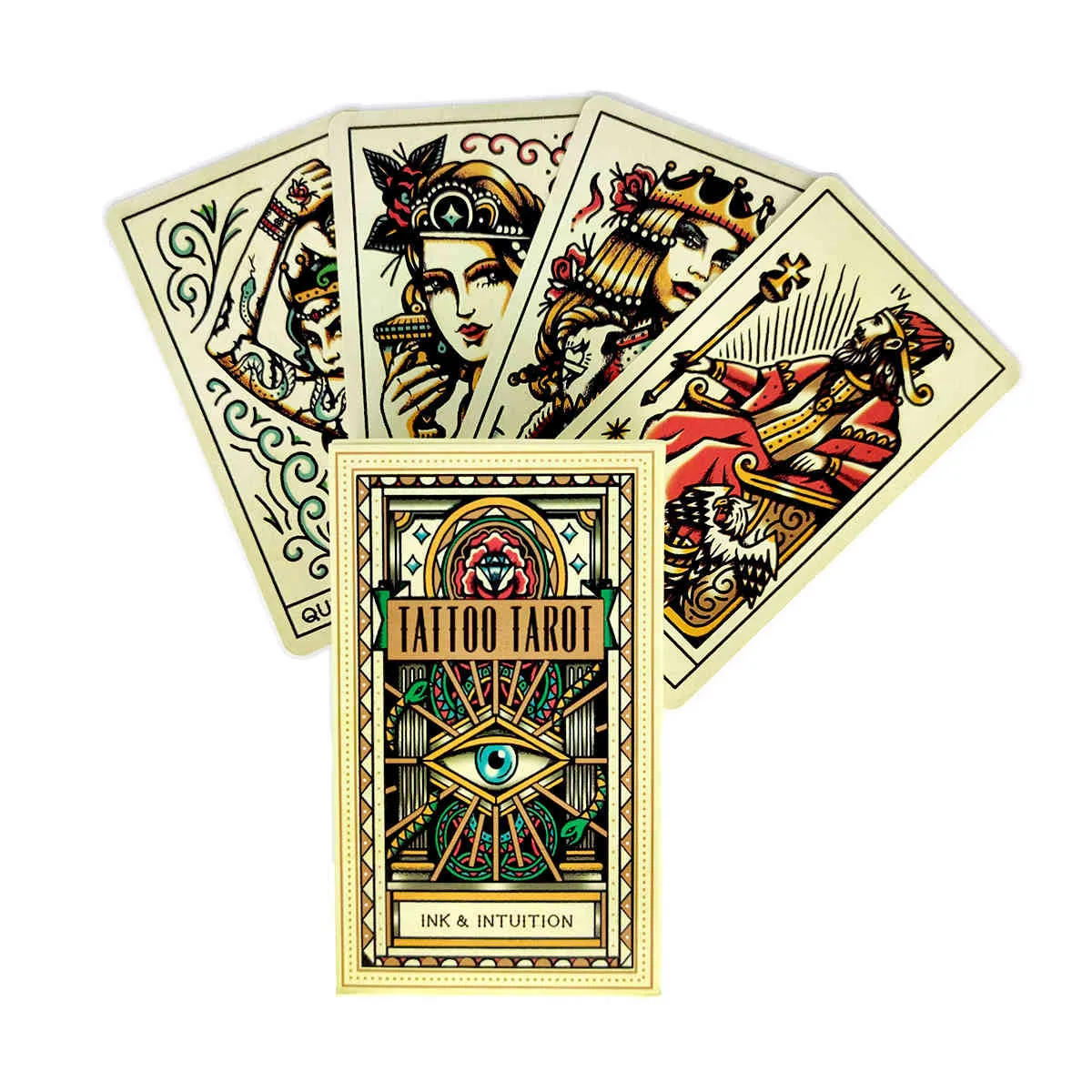 Tatouage Tarot Cartes Mystical Guidance Divination Entertainment Party Jeu de société Guide PDF Prend en charge la vente en gros 78 feuilles / boîte