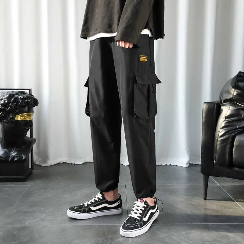2021 nouveau Hip Hop Cargo pantalon hommes mode Harajuku Harem pantalon noir Streetwear joggeurs pantalon de survêtement multi-poches décontracté hommes pantalon Y0927
