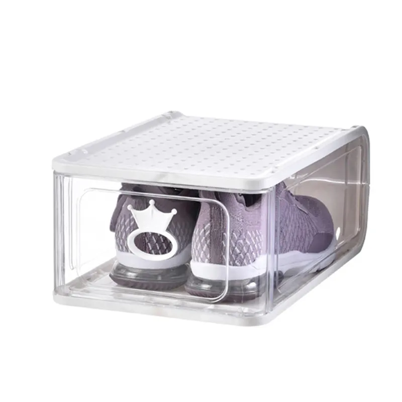 5 SZTUK Clear Stackable Buty Box Zagęszczone Dustoodporne Plastikowe Clamshell Szuflady Typ Shoe Storage Box Organizer 66CY 210315