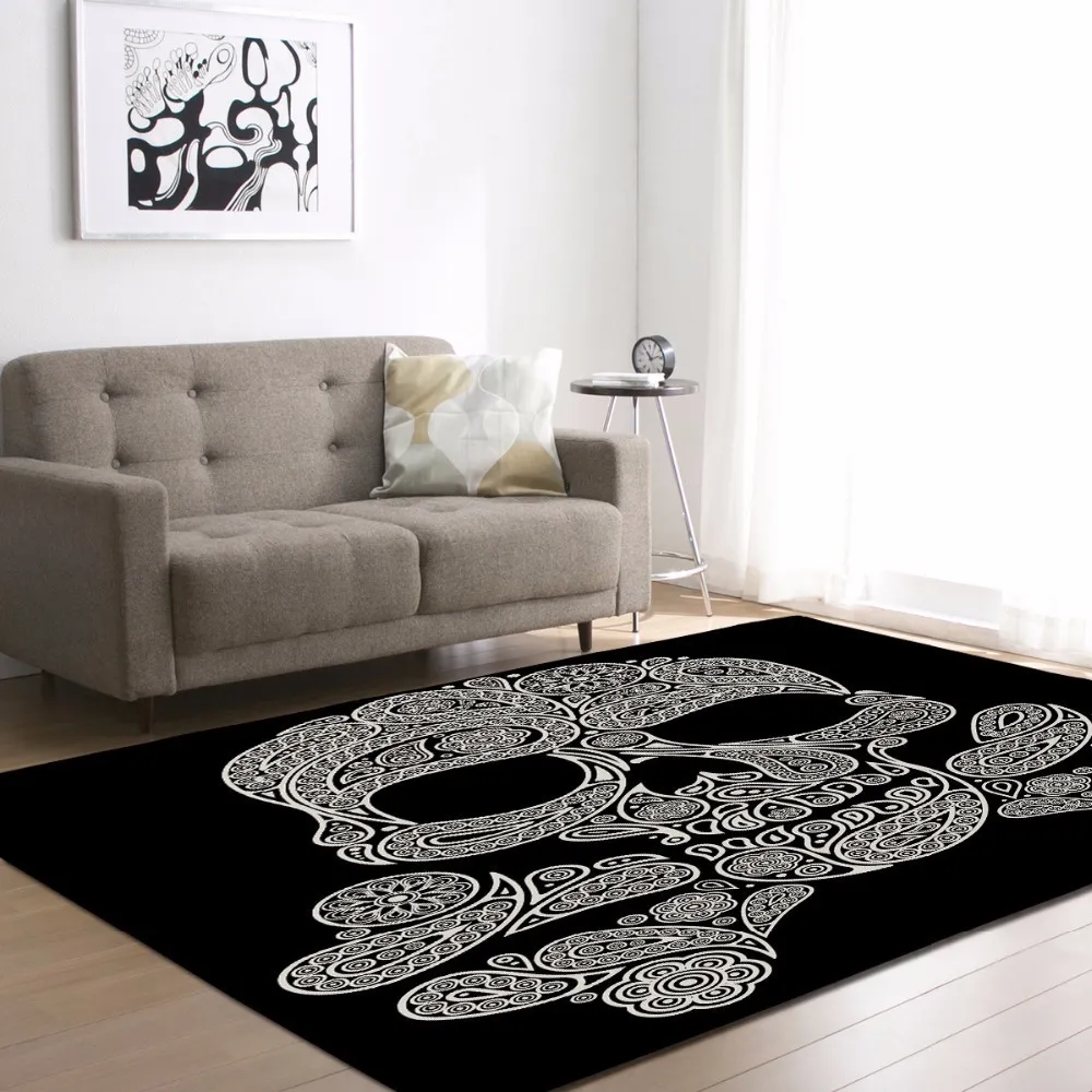 Creative Europe Type 3D Sugar Skull Carpet Hallway Doormat Anti - Slip Bathroom Carpets Absorb Water Kitchen Mat Rug Living Room Y255T