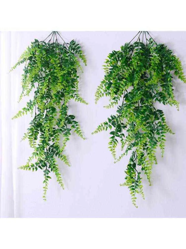 vignes suspendues artificielles fougères plantes fausses feuilles de lierre décoration murale 211104