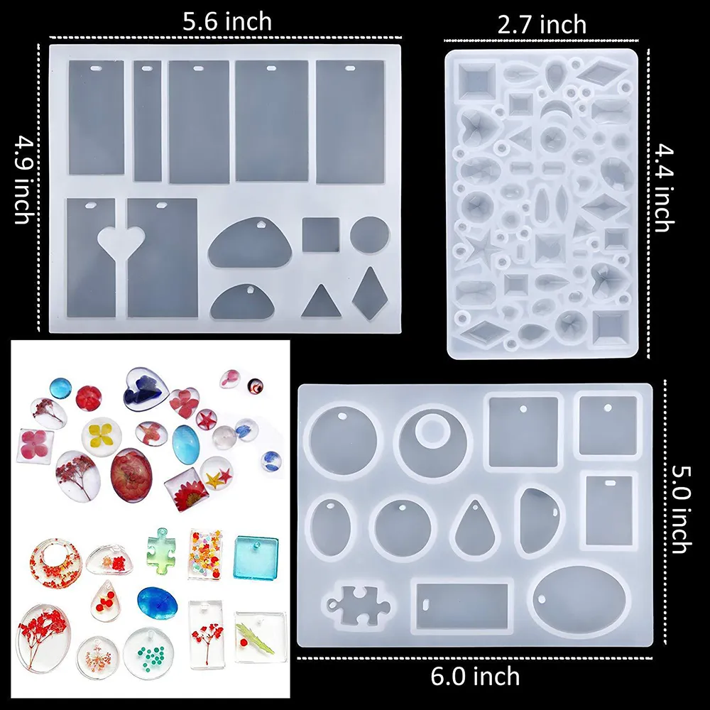 83 st Silikonhartsform UV-harts DIY-lera epoxihartsgjutningsformar och verktyg som ställs in för smycken DIY gör verktygstillbehör