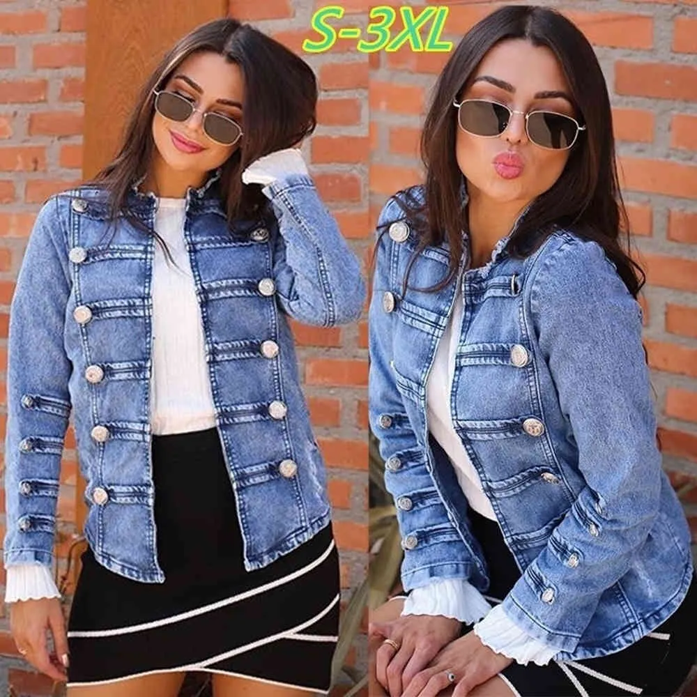 Denim manteau femmes Clinch ruban délavé minceur veste femmes S-3XL rétro Vintage ample mode Demin pour femme