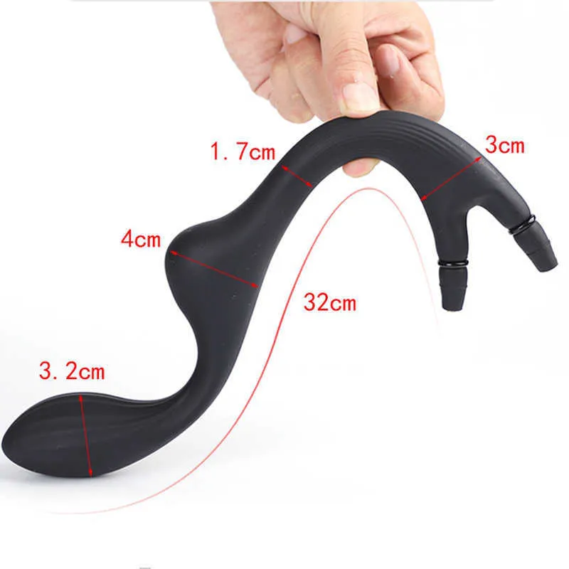 Inflatable Anal Beads Large Dildo Pump Vagina Anus Butt Dilator With Metal Ball Sexyy Toy For Men Women Gay Prostate Massager253I